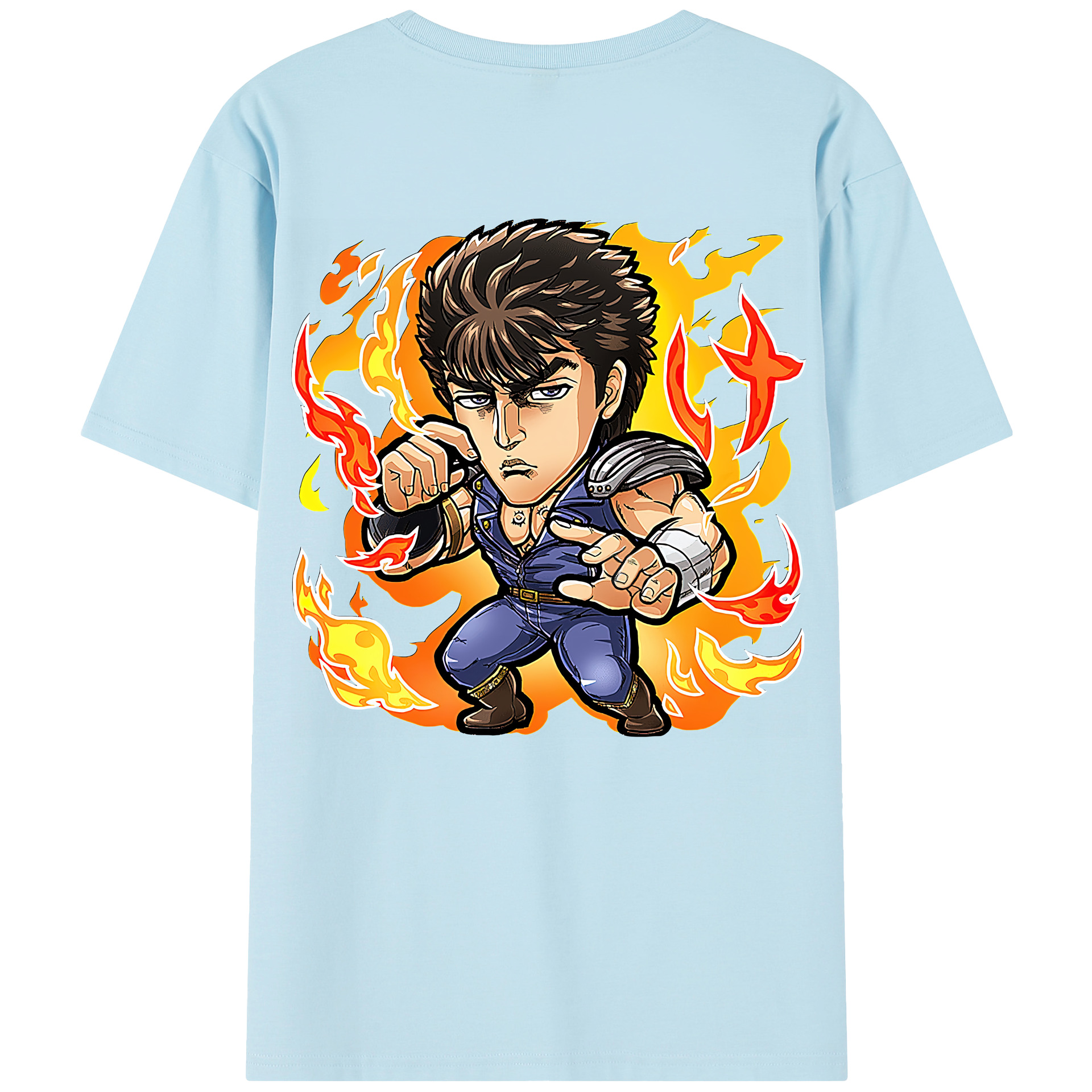 （画像用） 北斗の拳 Fist of the North Star 綿100％半袖Tシャツ（背面プリント）